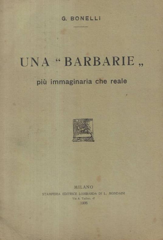 Una barbarie - G. Bonelli - copertina