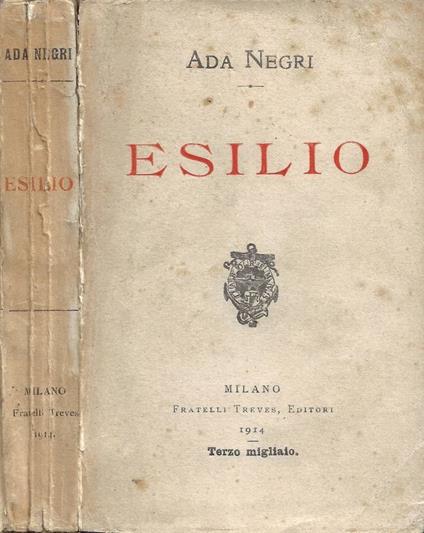 Esilio - Ada Negri - copertina