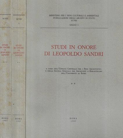 Studi in onore di Leopoldo Sandri vol. II-III - copertina