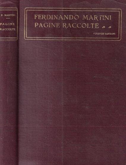 Pagine raccolte - Ferdinando Martini - copertina