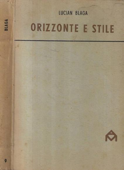 Orizzonte e stile - Lucian Blaga - copertina
