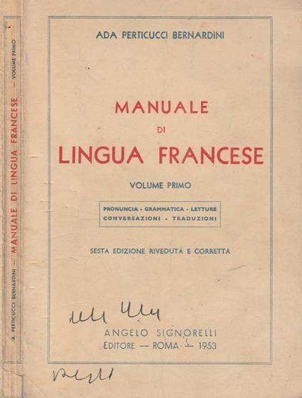 Manuale di lingua francese vol I - copertina