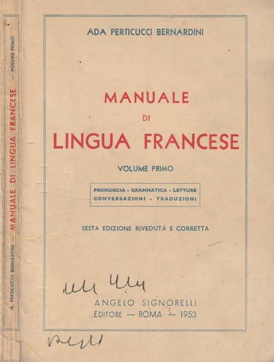 Manuale di lingua francese vol I - copertina