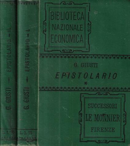 Epistolario - Giuseppe Giusti - copertina