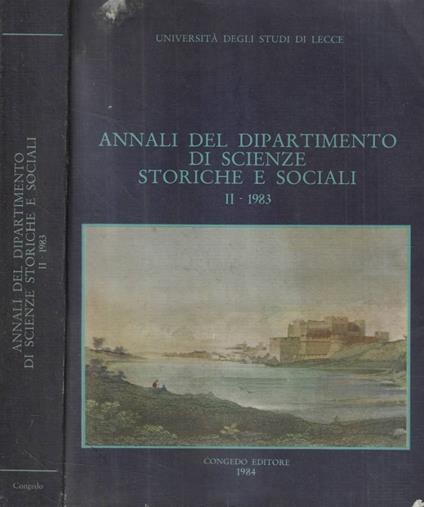Annali del dipartimento di scienze storiche e sociali II- 19 - copertina