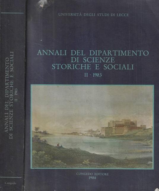 Annali del dipartimento di scienze storiche e sociali II- 19 - copertina