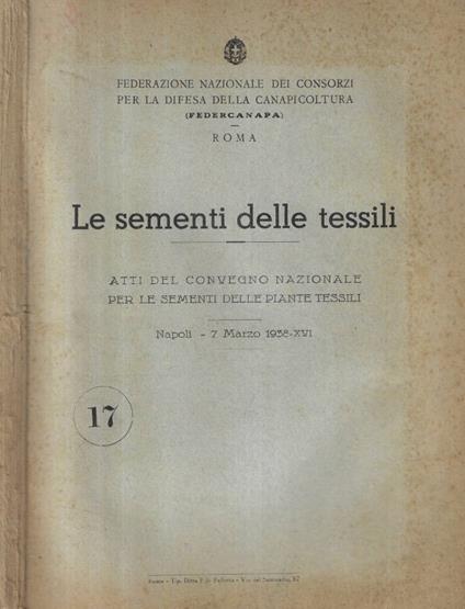 Le sementi delle tessili - copertina