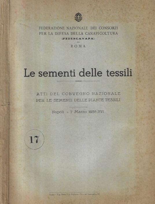 Le sementi delle tessili - copertina