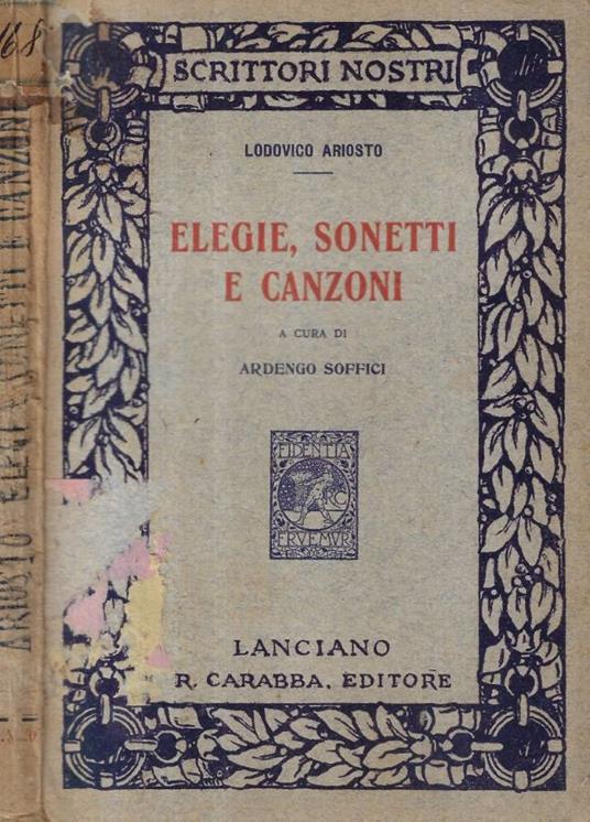 Elegie, sonetti e canzoni - copertina