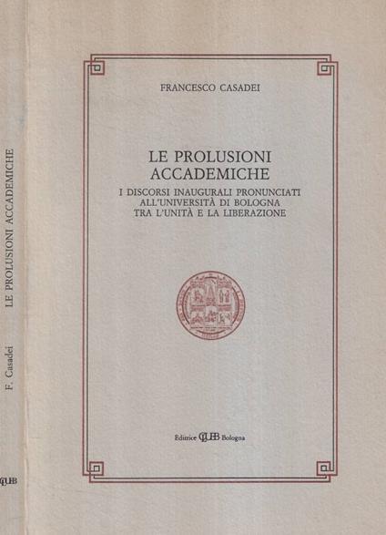 Le prolusioni accademiche - copertina