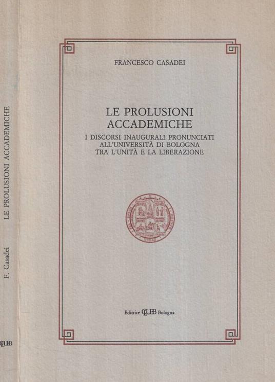 Le prolusioni accademiche - copertina