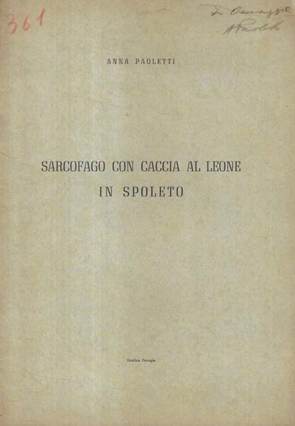 Sarcofago con caccia al leone in Spoleto - copertina