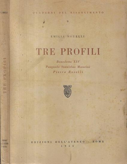 Tre profili - Emilia Morelli - copertina