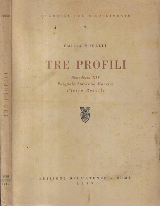 Tre profili - Emilia Morelli - copertina