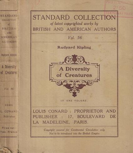 A Diversity of Creatures - Rudyard Kipling - copertina