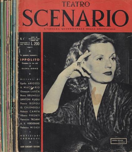 Teatro scenario n. 1-6-7-8-12-13-21-22 Anno 1952 - copertina