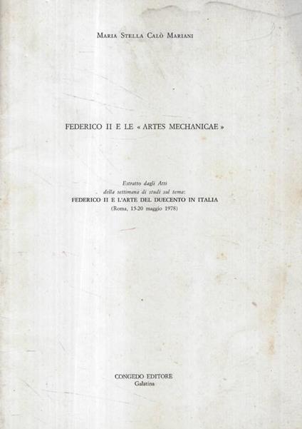 Federico II e le Artes Mechanicae - copertina