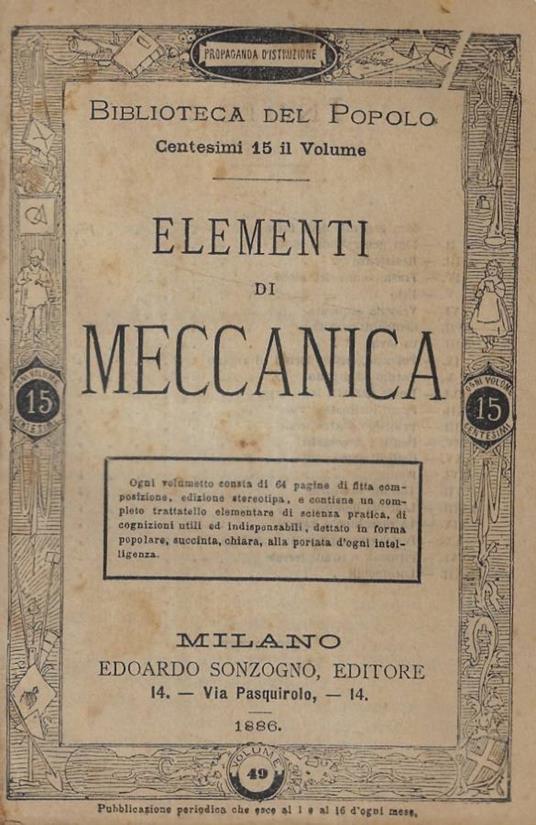 Elementi di meccanica - copertina