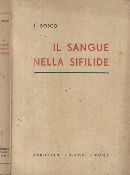 Il sangue nella sifilide - copertina