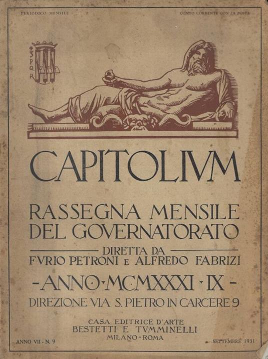 Capitolium n. 9 Anno 1931 - copertina