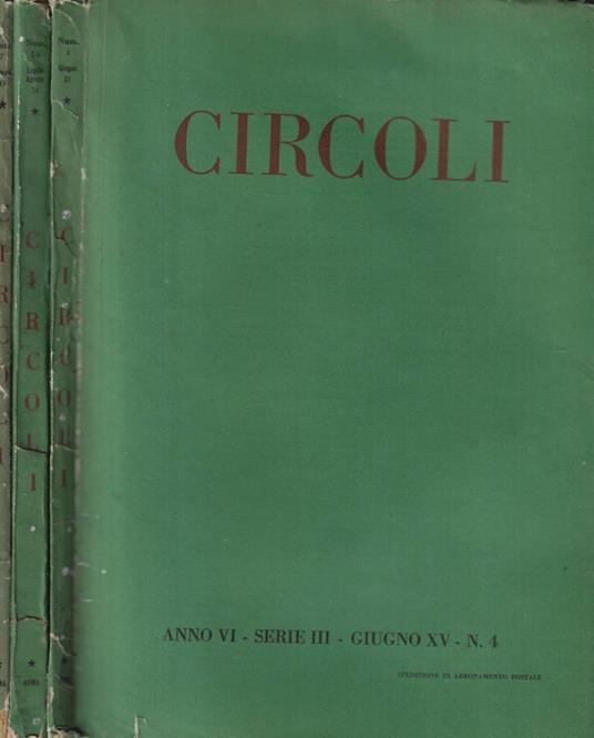 Circoli n. 4-5/6-7 Anno 1937 - copertina