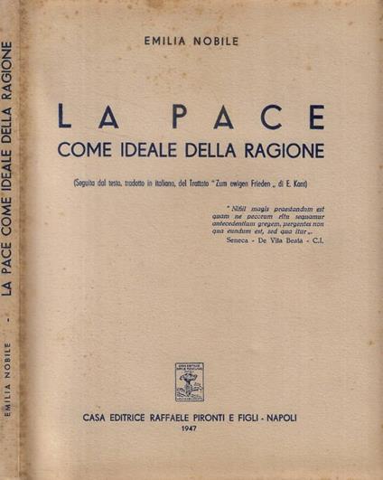 La pace come ideale della ragione - copertina