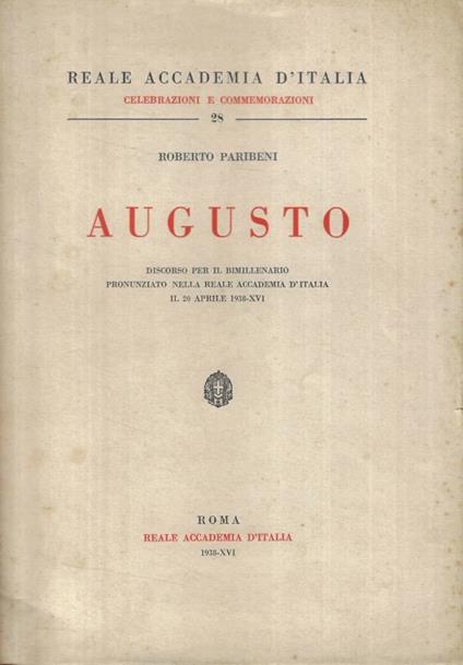 Augusto - Roberto Paribeni - copertina