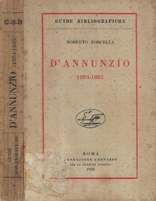 D'Annunzio 1884-1885 - copertina