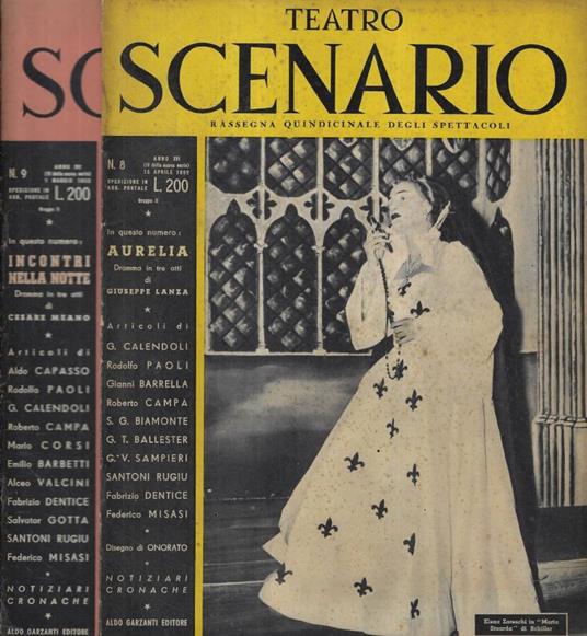 Teatro Scenario n. 8-9 Anno 1952 - copertina