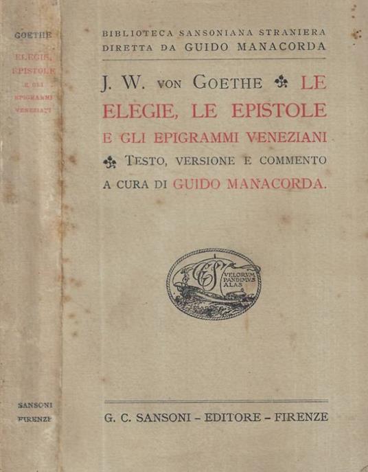 Le elegie, le epistole e gli epigrammi veneziani - copertina