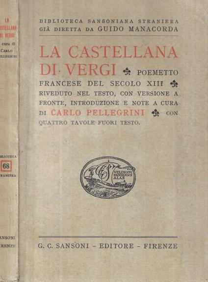 La castellana di Vergi - copertina