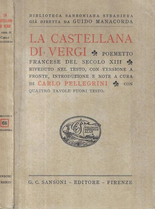 La castellana di Vergi - copertina