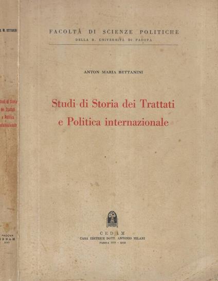 Studi di Storia dei Trattati e Politica internazionale (Auto - copertina