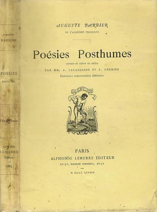 Poésies Posthumes - Auguste Barbier - copertina