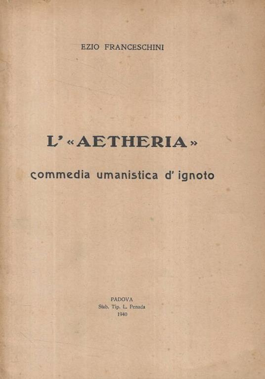 L'Aetheria - Ezio Franceschini - copertina