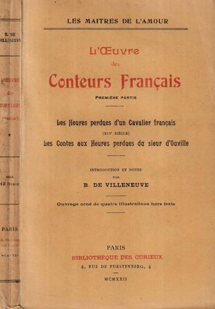 L'Oeuvre des Conteurs Francais - copertina