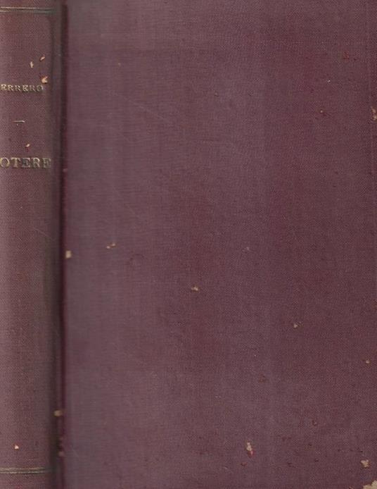Potere - Guglielmo Ferrero - copertina