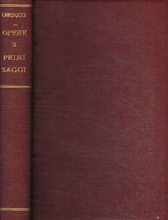 Primi saggi - Giosuè Carducci - copertina