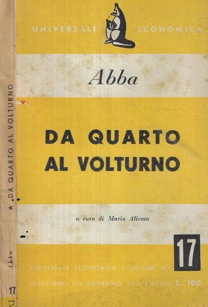 Da quarto al Volturno - Giuseppe Cesare Abba - copertina