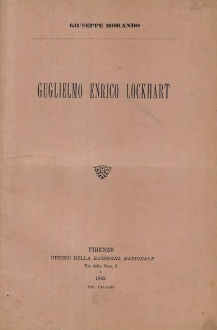 Guglielmo Enrico Lockhart - copertina