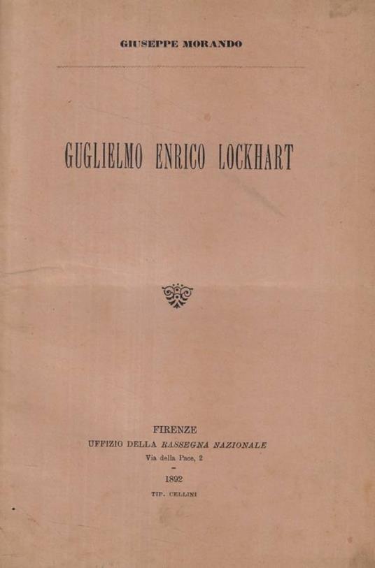 Guglielmo Enrico Lockhart - copertina