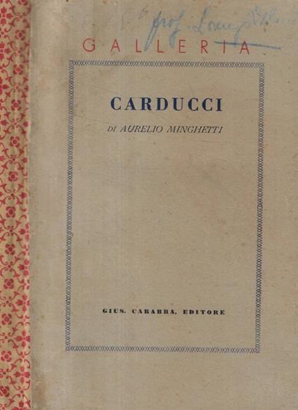 Carducci - Aurelio Minghetti - copertina