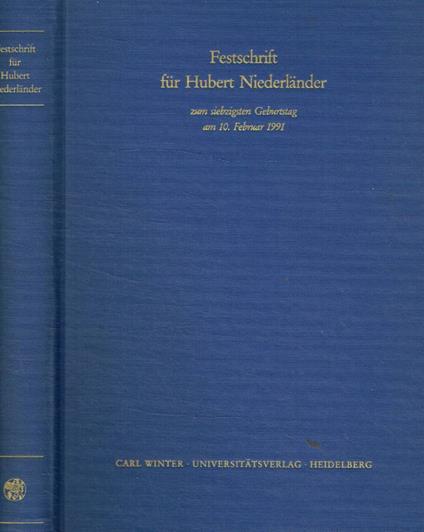 Festschrift fur Hubert Niederlander - copertina