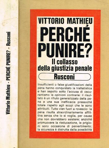 Perché punire? - Vittorio Mathieu - copertina