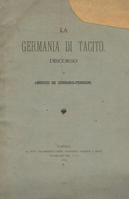 La Germania di Tacito - copertina