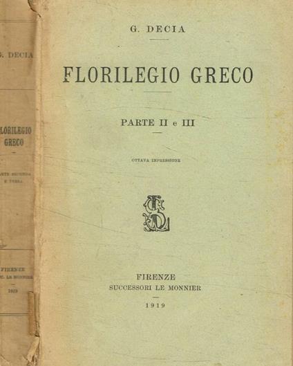 Florilegio Greco parte II e III - copertina