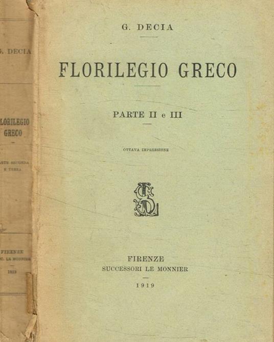 Florilegio Greco parte II e III - copertina