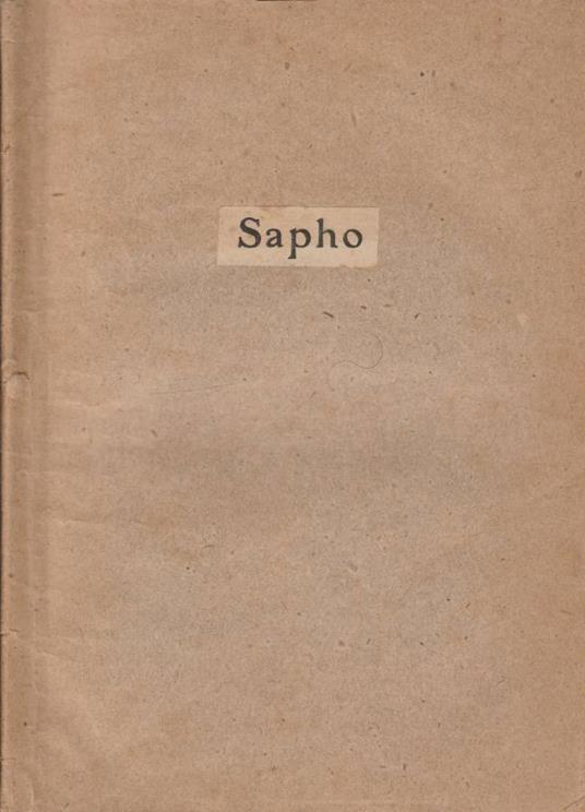 Sapho - Alphonse Daudet - copertina