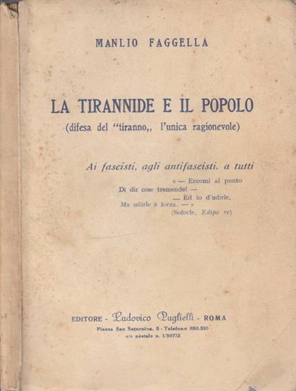 La tirannide e il popolo - copertina