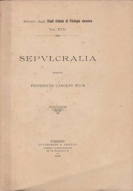 Sepulcralia - copertina